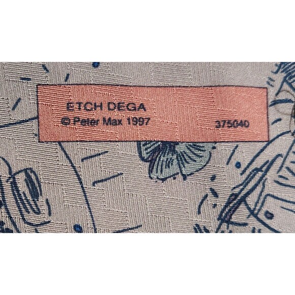 Peter Max Tie 1997 Vintage Gray Silk Classic Art Deco Stylish Man Flowers - Picture 3 of 10